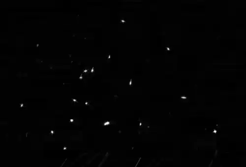 18 imagini ale aceleiași stele țintă HD 84406 prin cele 18 segmente de oglindă nefocalizate.