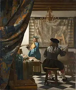 Arta picturii; de Johannes Vermeer; 1666-1668; ulei pe pânză; 1,3 x 1,1 m; Muzeul de Istorie a Artei din Viena