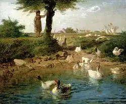 Fata cu Gâște; de Jean-François Millet; 1866–67; ulei pe pânză; 45,7 x 55,9&nbsp;cm; Muzeul de Artă din Tokyo (Hachiōji, Tokyo, Japonia)