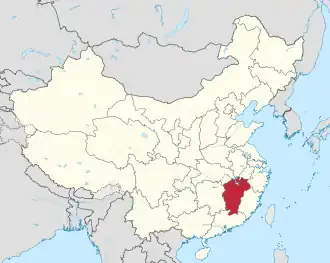 Poziția provinciei Jiangxi