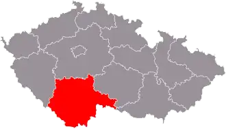 Poziția regiunii Boemia de Sud