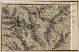 Recea-Cristur pe Harta Iosefină a Transilvaniei, 1769-1773(Click pentru imagine interactivă)