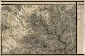 Comăna de Jos pe Harta Iosefină a Transilvaniei, 1769-1773.(Click pentru imagine interactivă)