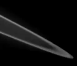 One ring of Jupiter photographed during the Voyager 2 flyby of Jupiter