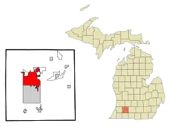 Location of Kalamazoo within Kalamazoo County, Michigan