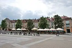 Case vechi în piața Kosciusko din Białystok