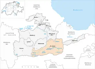 Poziția localității St. Gallen