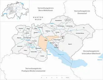 Poziția localității Thun