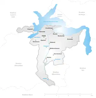 Poziția localității Nidwald