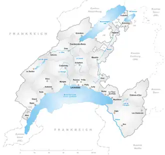 Poziția localității Vaud