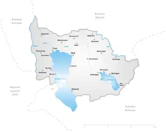 Poziția localității Zug