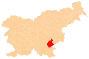 Poziția localității Novo mesto