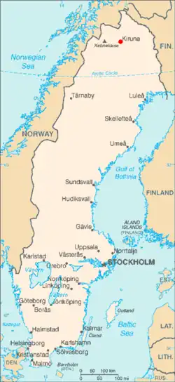 Poziția localității Kiruna