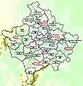 Harta comunelor din Kosovo