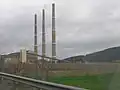 Termocentrala de la Mintia, văzut de pe E 68