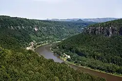 Cursul superior al Elbei între Děčín și Hřensko