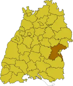 Poziția regiunii Alb-Donau-Kreis