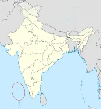 Poziția localității Lakshadweep
