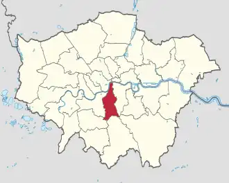 Poziția localității Lambeth