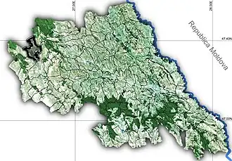 Amplasarea în cadrul județului