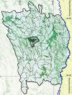 Amplasarea în cadrul județului