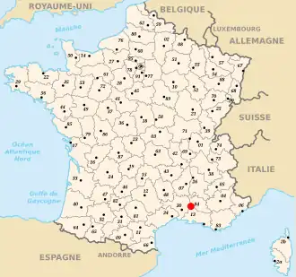 Poziția localității Avignon