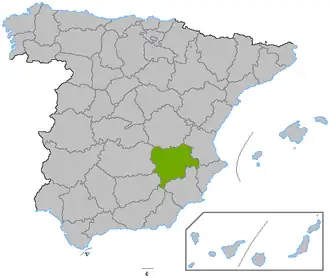 Poziția regiunii Albacete