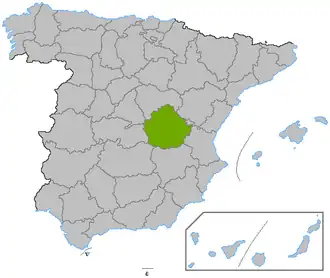 Poziția regiunii Cuenca