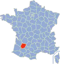 Poziția regiunii Lot-et-Garonne