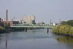 Lowell on the Merrimack River with Cox Bridge