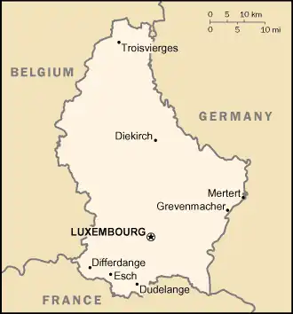 Map of Luxembourg
