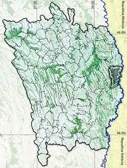 Amplasarea în cadrul județului