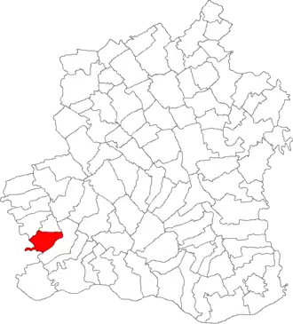 Amplasarea în cadrul județului