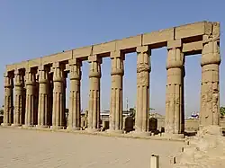 Coloane papiriforme în Templul din Luxor