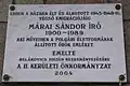 Márai Sándor, placă memorială pe ultima casa în care a locuit în Ungaria, Rómer Flóris utca 28.