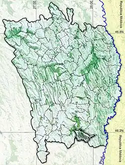 Amplasarea în cadrul județului