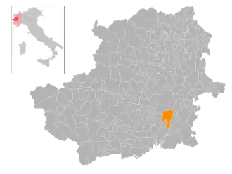 Poziția localității Moncalieri