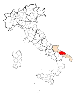 Poziția provinciei în Italia