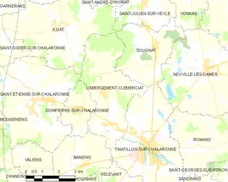 Poziția localității L'Abergement-Clémenciat