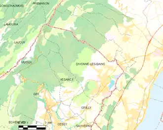 Poziția localității Divonne-les-Bains