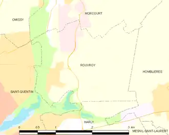Poziția localității Rouvroy. Aisne