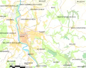 Poziția localității Cusset