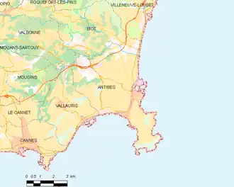 Poziția localității Antibes