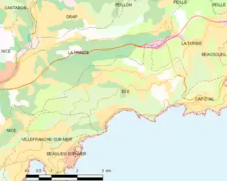 Poziția localității Èze