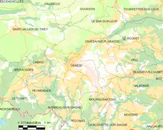 Poziția localității Grasse