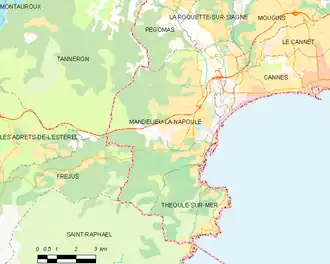 Poziția localității Mandelieu-la-Napoule