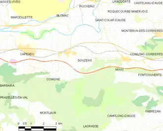 Poziția localității Douzens