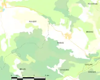 Poziția localității Nébias