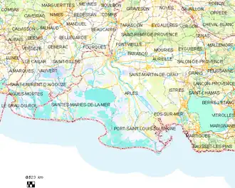 Poziția localității Arles