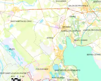 Poziția localității Istres